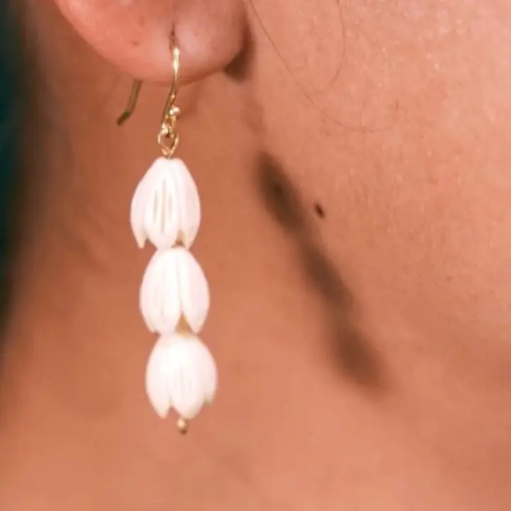 Triple Pikake Gold Earrings NWT!